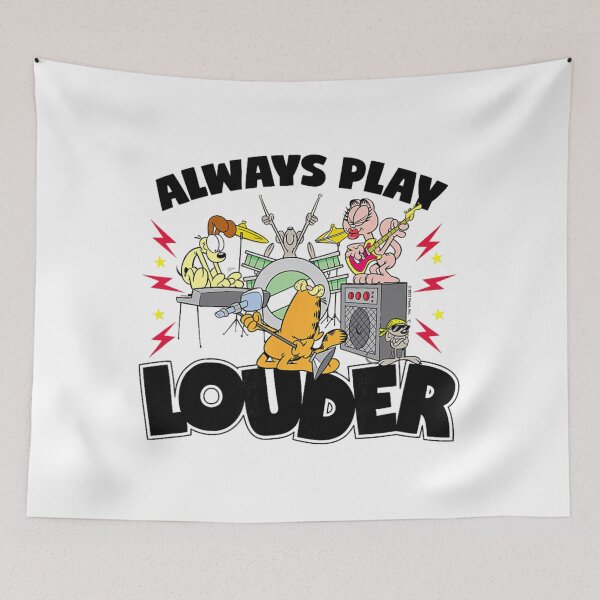 Item preview, Garfield Always Play Louder Rock Band Music Quote designed and sold by houpdrebesn.