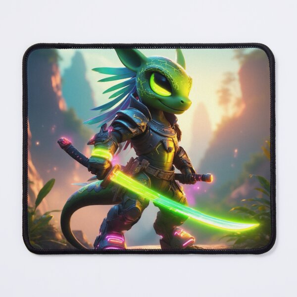 Item preview,  Cyber Lizard Samurai with a Glowing Katana designed and sold by SweetRossel.