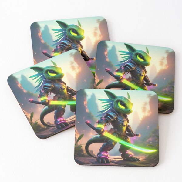 Item preview,  Cyber Lizard Samurai with a Glowing Katana designed and sold by SweetRossel.