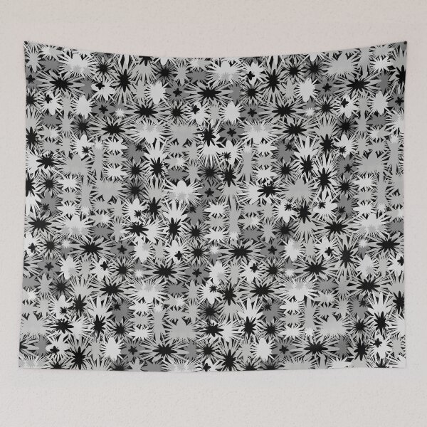 Item preview, Geometric, Pattern, Shapes, Lines, Modern,  Abstract, Art, Efflorescent - Gray on Black designed and sold by LucidLounger.