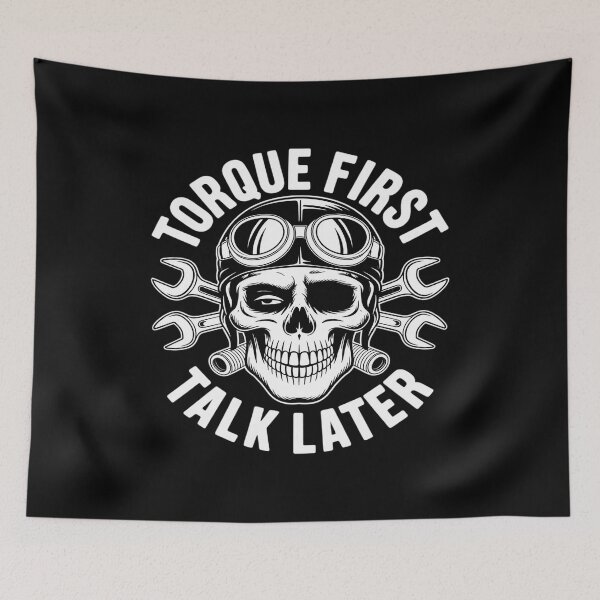 Item preview, Torque First Talk Later Funny Garage Skull Mechanic designed and sold by SnackPAC.