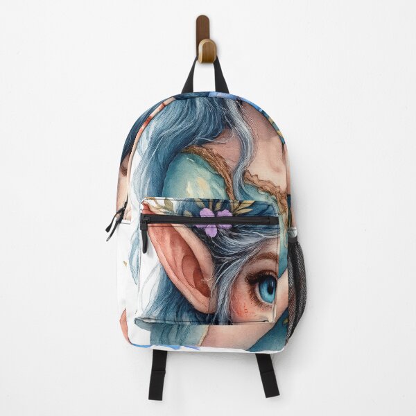 Item preview, Elf Girl with Blue Flower — Watercolor Fantasy Portrait designed and sold by Darlin8888.