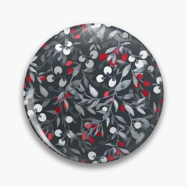 Item preview, Watercolor winter berries on dark gray designed and sold by Lolah-Studio.