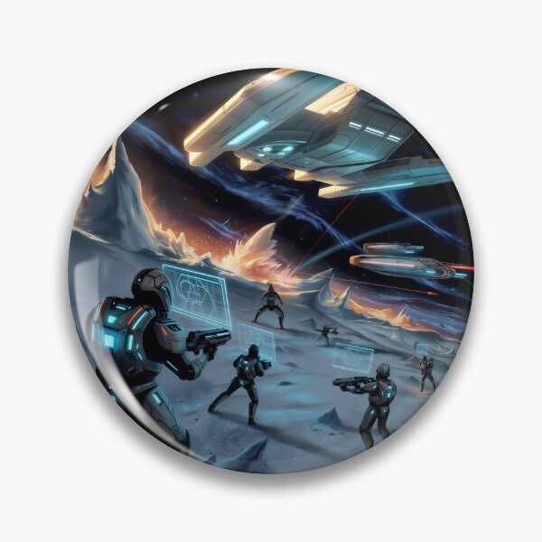 Item preview, Futuristic Space Battle Icy Planet Sci Fi Combat Design designed and sold by SplashTastic.