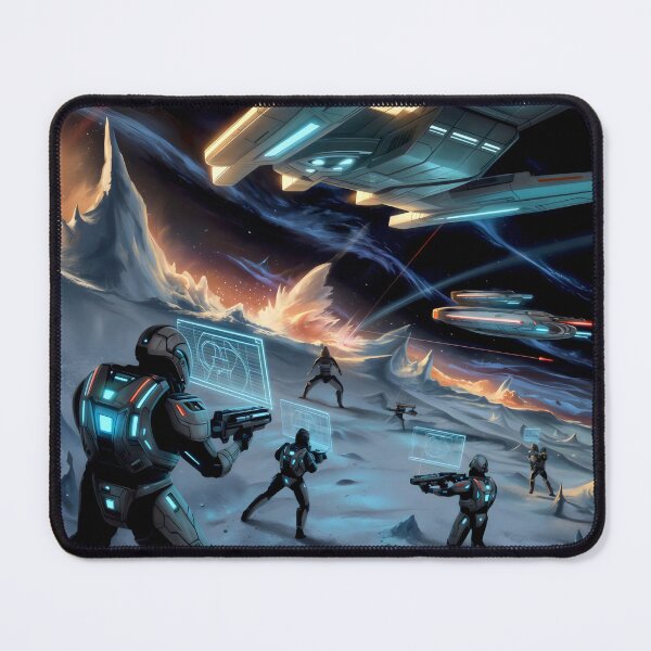 Item preview, Futuristic Space Battle Icy Planet Sci Fi Combat Design designed and sold by SplashTastic.