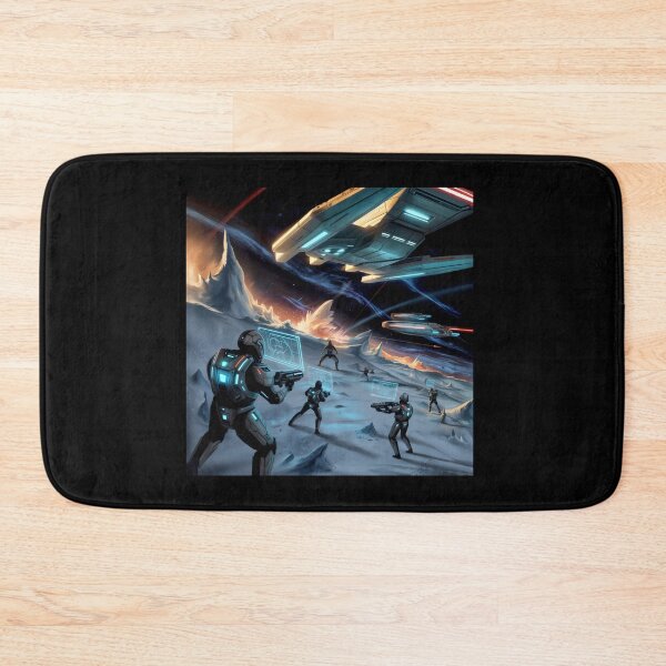 Item preview, Futuristic Space Battle Icy Planet Sci Fi Combat Design designed and sold by SplashTastic.