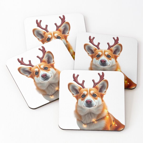 Item preview, Christmas Corgi Reindeer Antlers Christmas Lights Cute Dog designed and sold by BSL-STORE.