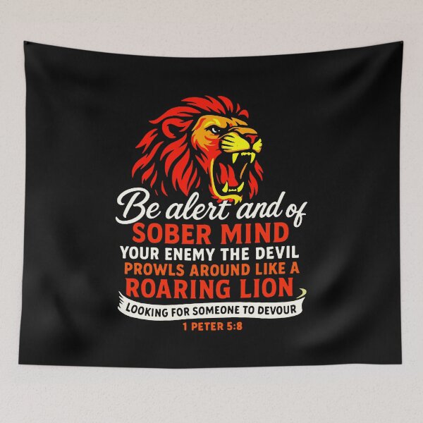 Item preview, 1 Peter 5:8 Your Enemy The Devil Prowls Around Like A Roaring Lion designed and sold by plushism.