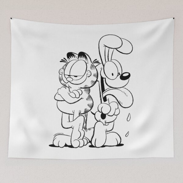 Item preview, Garfield Black And White Outline Sketch Classic Duo designed and sold by jehllutkes.