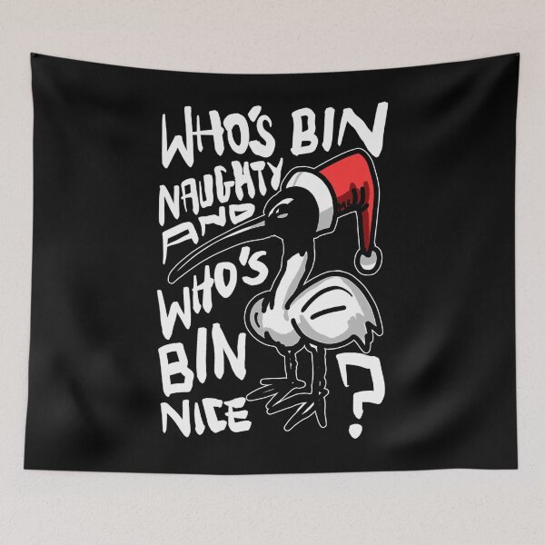 Item preview, Christmas Bin Chicken  Australian Bin Chicken Christmas Themed With Quote Who'S Bin Naughty Featuring An Aussie Ibis Bird designed and sold by Edgarnston.