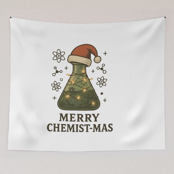 Item preview, Merry Chemist-mas Vintage Science T-Shirt - Flask Christmas Tree Design designed and sold by ZyxDes.