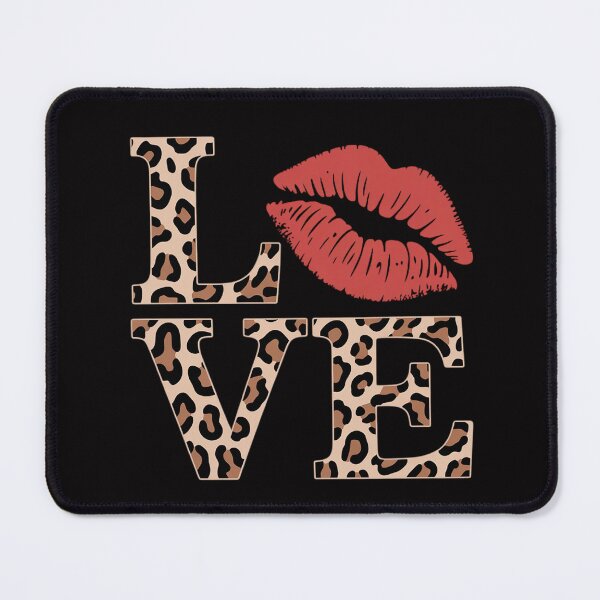 Item preview, Leopard Print LOVE Red Lips Word Letter Cute Valentine designed and sold by MuteElevent.