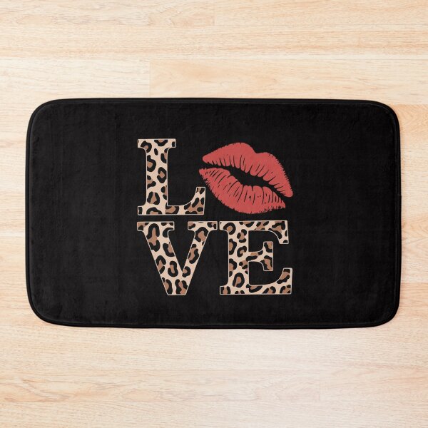 Item preview, Leopard Print LOVE Red Lips Word Letter Cute Valentine designed and sold by MuteElevent.