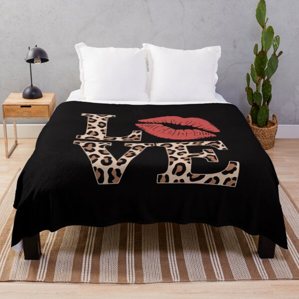 Item preview, Leopard Print LOVE Red Lips Word Letter Cute Valentine designed and sold by MuteElevent.