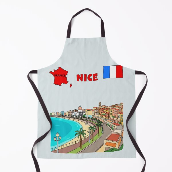Item preview, Nice, France Coastal Illustration, Colorful Riviera Cityscape Art designed and sold by mashmosh.