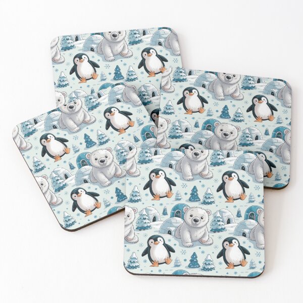 Item preview, Polar Bear and Penguin designed and sold by NicolasGlowArt.