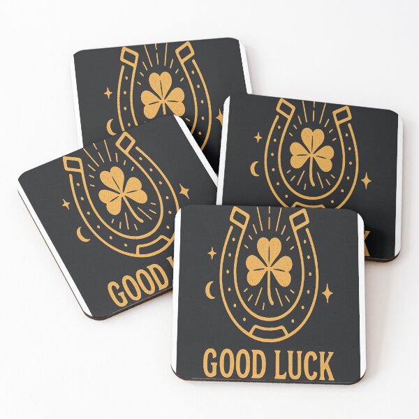 Item preview, Golden Good Luck Horseshoe Clover Art designed and sold by HiteshArt111.