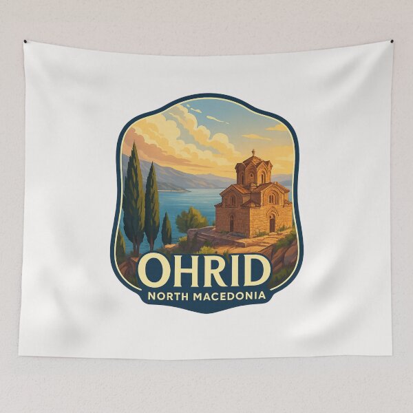 Item preview,  Sunset at Church of St. John at Kaneo – Ohrid, North Macedonia designed and sold by Places On Earth.