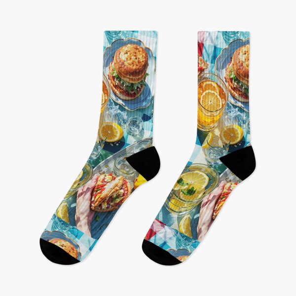 Item preview, Vibrant Summer Picnic – Colorful Food Art with Burgers, Pizza & Lemon Drinks designed and sold by Grafititee.