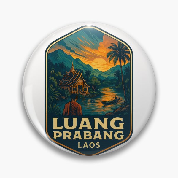 Item preview,  Luang Prabang Monastery on Riverbank at Sunset – Laos designed and sold by Places On Earth.
