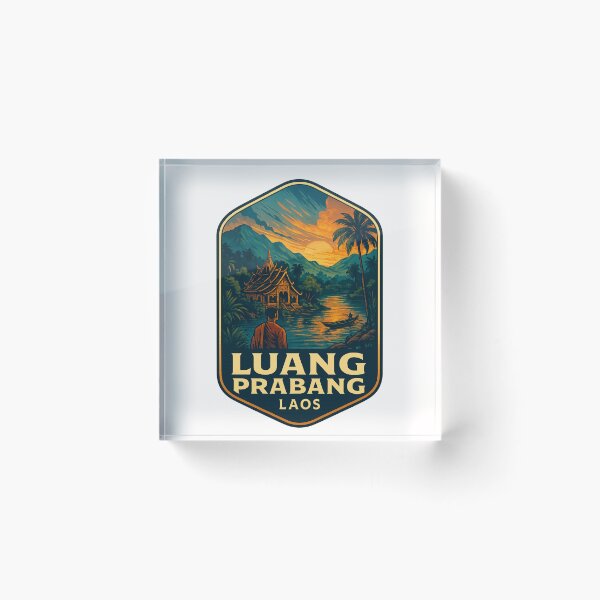 Item preview,  Luang Prabang Monastery on Riverbank at Sunset – Laos designed and sold by Places On Earth.