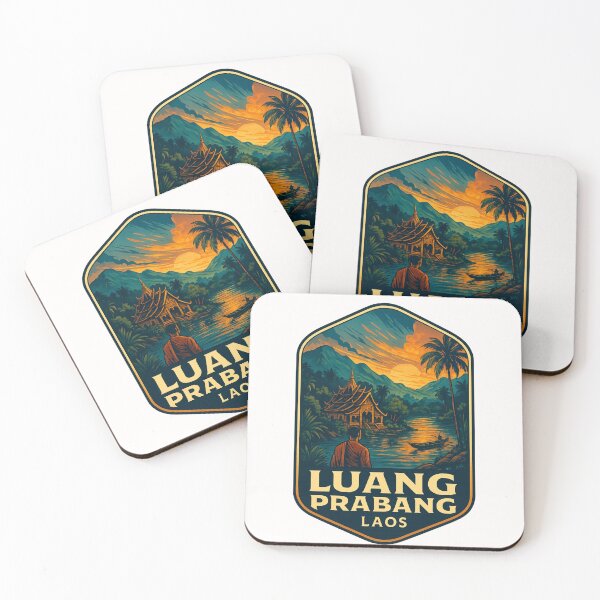Item preview,  Luang Prabang Monastery on Riverbank at Sunset – Laos designed and sold by Places On Earth.