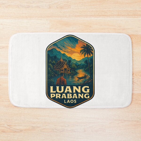 Item preview,  Luang Prabang Monastery on Riverbank at Sunset – Laos designed and sold by Places On Earth.