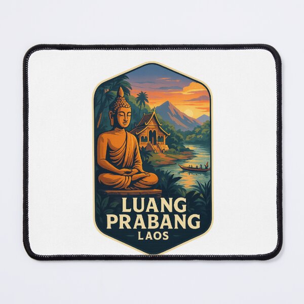 Item preview, Seated Buddha and Temple in Luang Prabang – Laos designed and sold by Places On Earth.