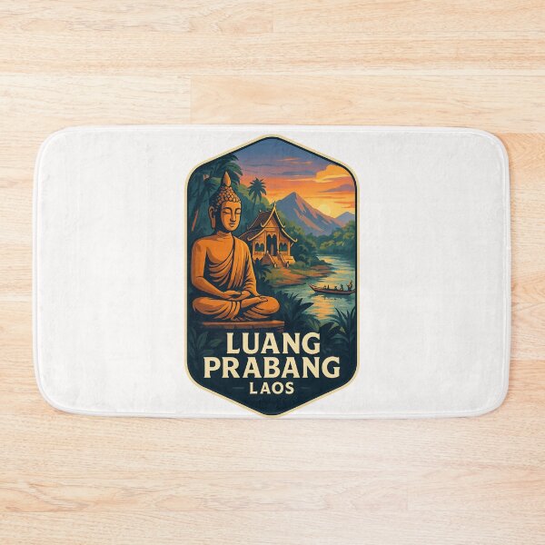 Item preview,  Seated Buddha and Temple in Luang Prabang – Laos designed and sold by Places On Earth.