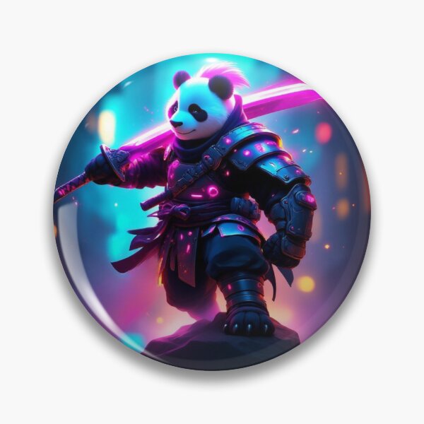 Item preview, Cyberpunk Samurai Panda with a Glowing Sword designed and sold by SweetRossel.