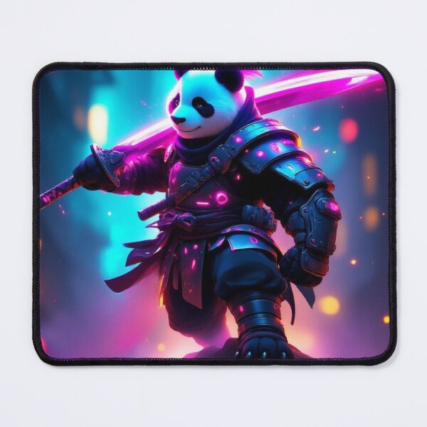 Item preview, Cyberpunk Samurai Panda with a Glowing Sword designed and sold by SweetRossel.