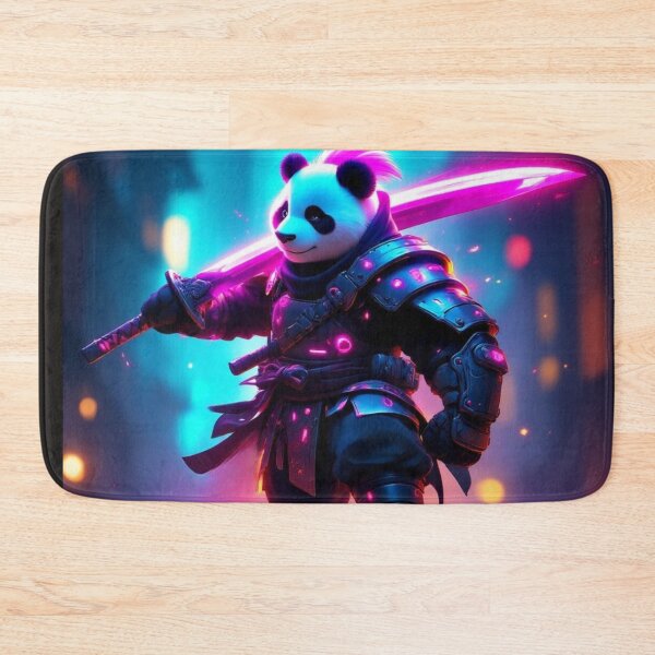 Item preview, Cyberpunk Samurai Panda with a Glowing Sword designed and sold by SweetRossel.