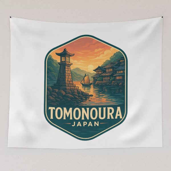 Item preview,  Lighthouse and Sunset View of Tomonoura, Japan designed and sold by Places On Earth.