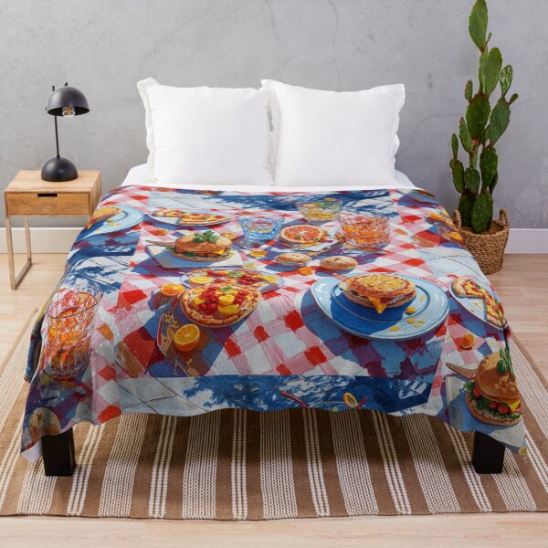 Item preview, Vibrant Summer Picnic – Colorful Food Art with Burgers, Pizza & Lemon Drinks designed and sold by Grafititee.