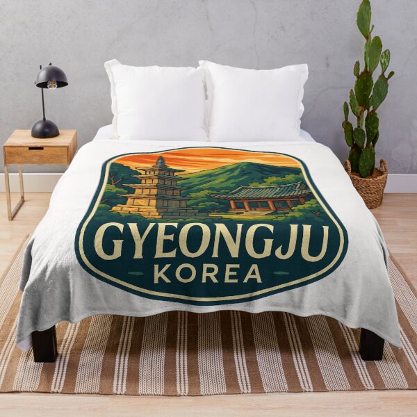 Item preview,  Sunset Over Pagoda and Hanok in Gyeongju, Korea designed and sold by Places On Earth.