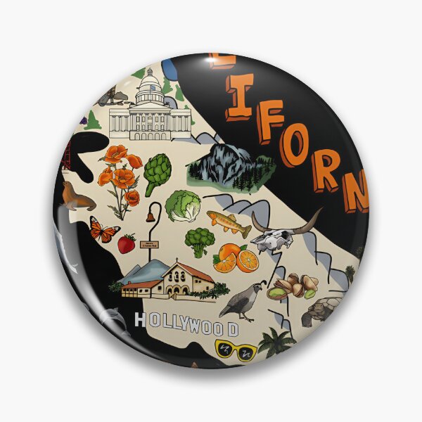 Artikelvorschau, California-State-Map-With-Colorful-Pictures entworfen und verkauft von AlwineArndt.