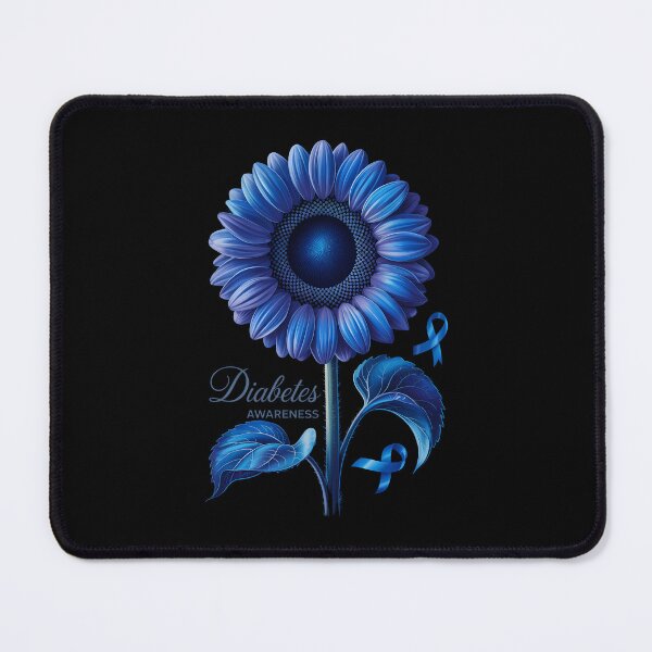 Item preview, Flower Diabetes Awareness Support Blue Ribbon T1D Type 1 designed and sold by cosmicncozyS.