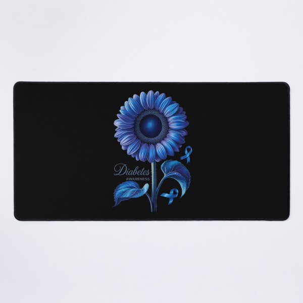 Item preview, Flower Diabetes Awareness Support Blue Ribbon T1D Type 1 designed and sold by cosmicncozyS.