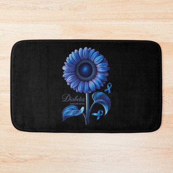 Item preview, Flower Diabetes Awareness Support Blue Ribbon T1D Type 1 designed and sold by cosmicncozyS.