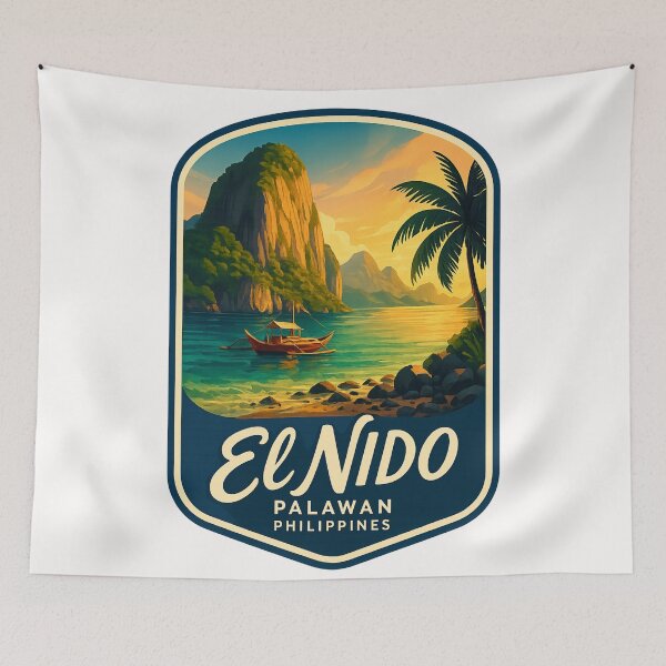 Item preview,  Golden Sunset in El Nido, Bacuit Archipelago, Philippines designed and sold by Places On Earth.