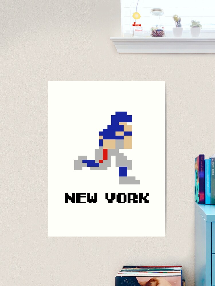 New York Football Green and White 8 Bit Retro Art Print / Poster