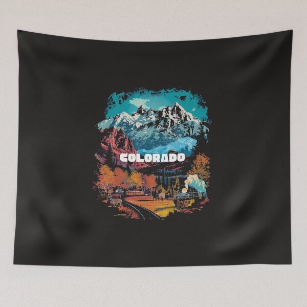 Item preview, Colorado Rocky Mountains Vintage Train Fall – Retro Travel Poster Art designed and sold by TitanRN.