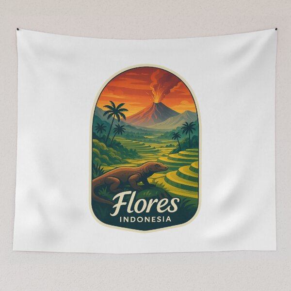 Item preview,  Flores Island with Komodo and Volcanoes, East Nusa Tenggara, Indonesia designed and sold by Aryabek.