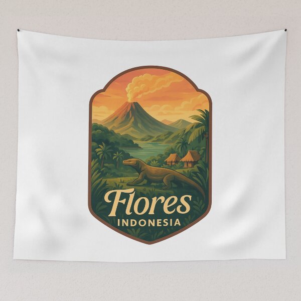 Item preview,  Volcanic Landscape of Flores Island with Komodo, Indonesia designed and sold by Aryabek.