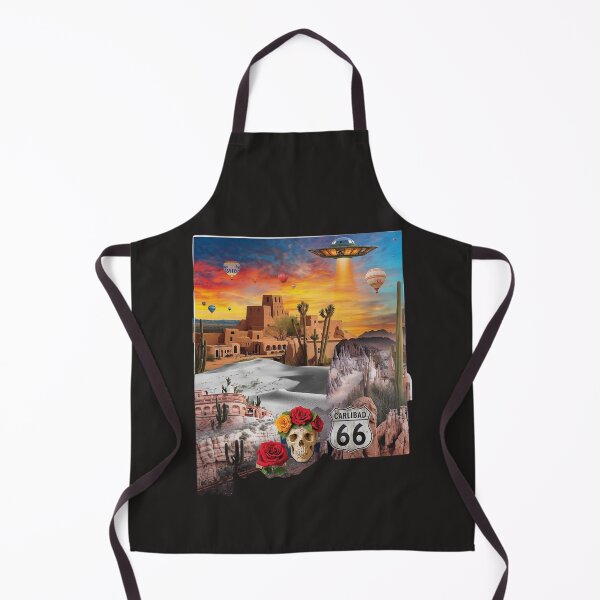 Item preview, New Mexico Weird – UFO Route 66 Sugar Skull White Sands Alien Collage designed and sold by TitanRN.