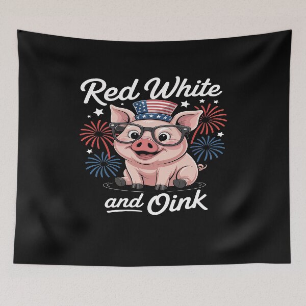 Item preview, Red White And Oink Cute Pig 4th Of July USA Flag Patriotic designed and sold by GaryPacheco6.