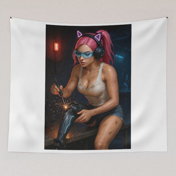 Item preview, CathryneDelamort pink hair cyborg welding renewal designed and sold by CathryneDelamort.