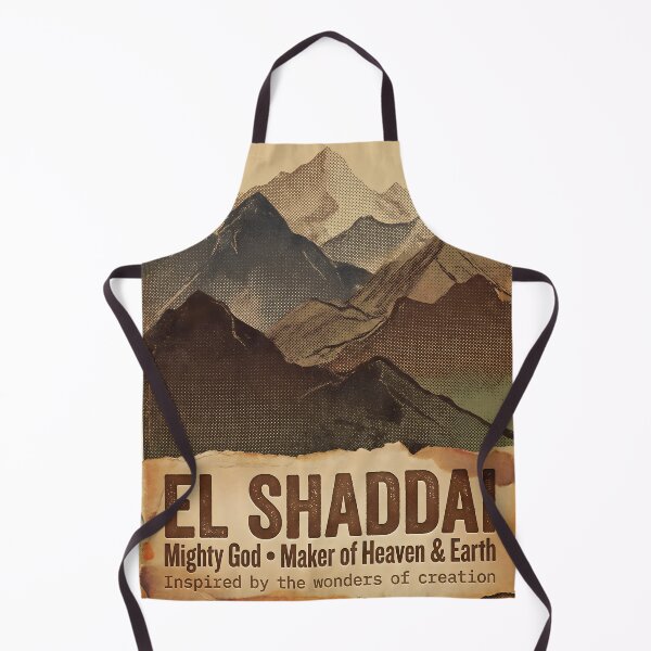 Item preview, Christian Vintage Poster – El Shaddai Mountain Art Wall Decor designed and sold by AbstractAuraArt.