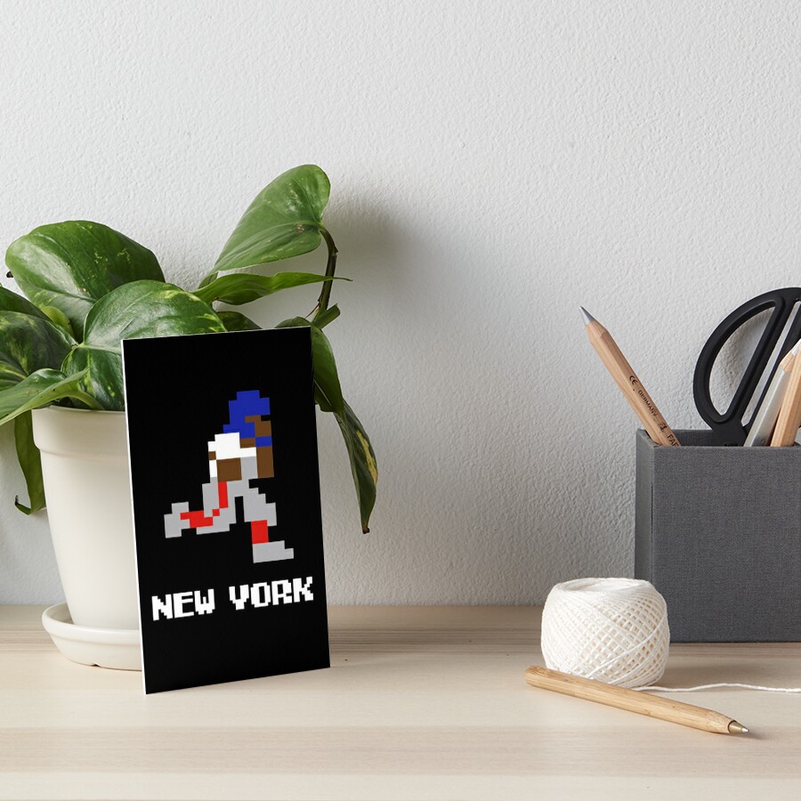 New York Football Green and White 8 Bit Retro Art Print / Poster