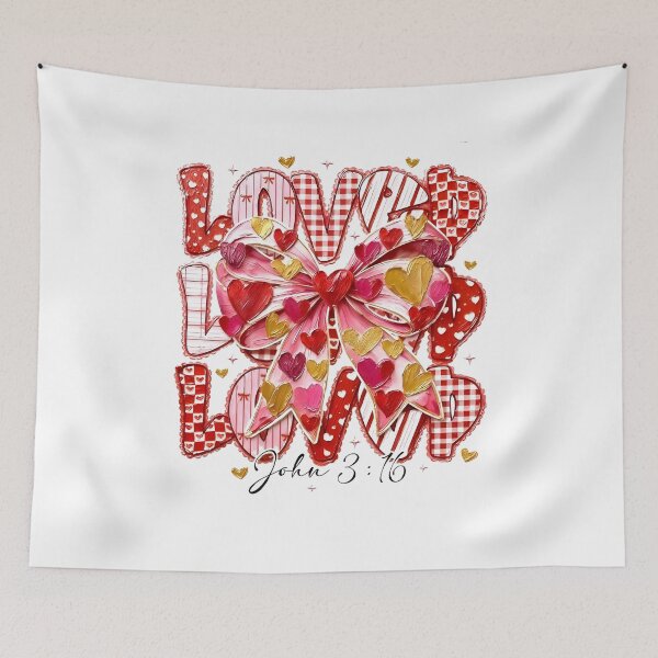 Item preview, Coquette Bow Loved John 3:16 designed and sold by Galkinanastasia.